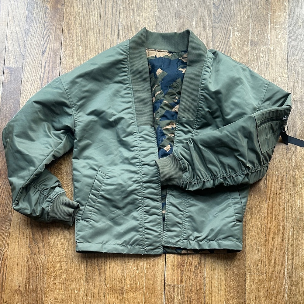 Target Navy, Olive, and Tan Patterned Jacket Lining